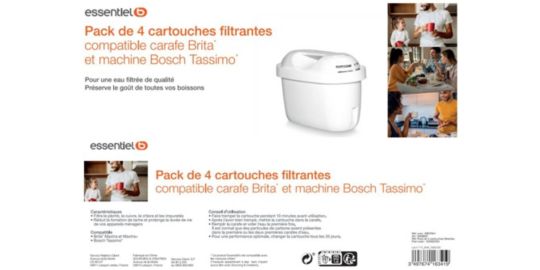 Cartouche filtrante ESSENTIELB Cartouches pour carafe filtrante x 4