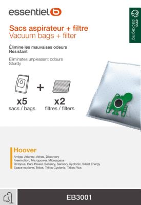 10 Sacs pour Aspirateur Hoover H60 compatibles avec les Traîneaux