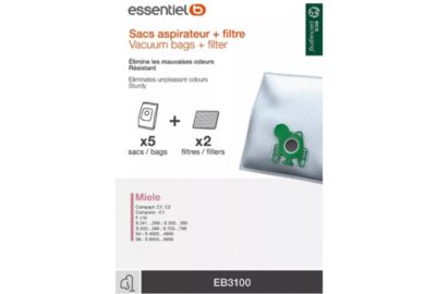 Sac aspirateur ESSENTIELB EB3100 compatible MIELE FJM