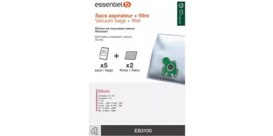 Sac aspirateur ESSENTIELB EB3100 compatible MIELE FJM