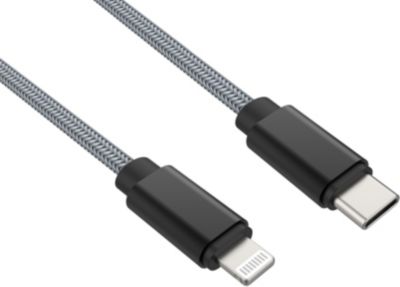 Câble Lightning Adeqwat Vers Usb-C 2M Gris Certifié Apple
