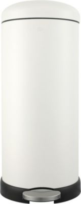 Poubelle manuelle ESSENTIELB ronde 30L à pédale blanche