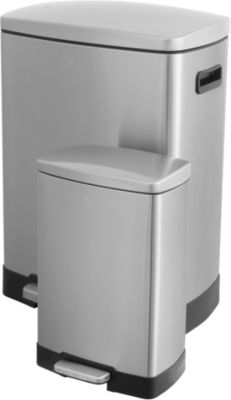 Poubelle manuelle ESSENTIELB 50L et 12L à pédale inox