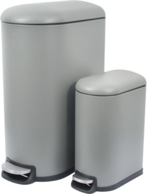 Poubelle manuelle ESSENTIELB 40 et 10L à pédale gris béton