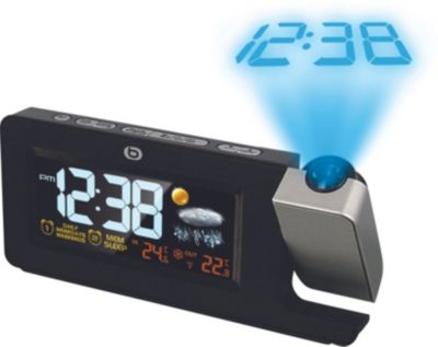 Reveil Numerique Reveil Digital 13CM Radio Pilote Ecran LCD Retroeclairage  Bleu - Grands Chiffres - Fonction Snooze - Temperature - Reveil a Piles