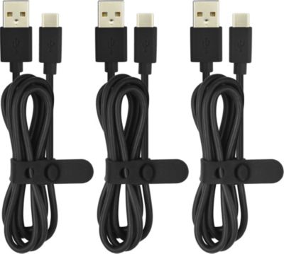Câble USB C ESSENTIELB vers USB noir 1m x3