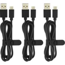 Câble USB C ESSENTIELB vers USB noir 1m x3