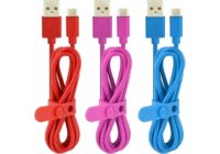 Câble USB C ESSENTIELB vers USB rouge/rose/bleu 1m x3