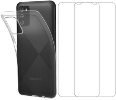 Pack ESSENTIELB Samsung A03s Coque + Verre trempé x2