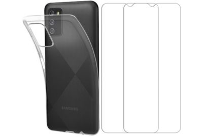 Pack ESSENTIELB Samsung A03s Coque + Verre trempé x2