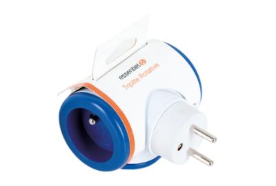 Multiprise ESSENTIELB 3 prises 16A rotative bleue