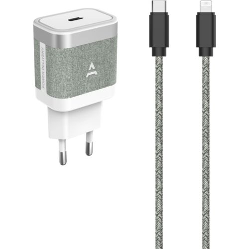 Câble Lightning ADEQWAT vers USB-C 2m gris certifié Apple