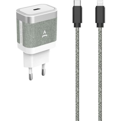 Chargeur secteur ADEQWAT 30W USB-C + cable USB-C/Ligthning 1M