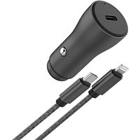 Chargeur allume-cigare ADEQWAT 30W USB-C + Cable lightning