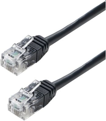 Generic Câble RJ11 20 m - Cordon téléphonique fixe noir RJ11 mâle vers RJ11  mâle 20 m à prix pas cher