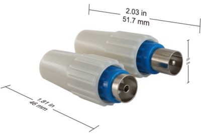 Fiche antenne TV LISTO Coaxiale Droite lot 2 M/F