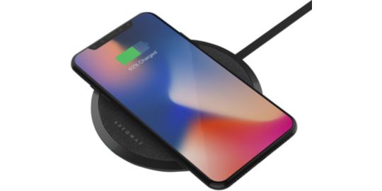 Chargeur induction ADEQWAT sans fil noir ultra-plat 15W