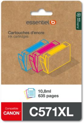 Cartouche d'encre ESSENTIELB C571 XL 3 couleurs