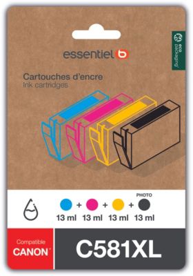 Cartouche d'encre ESSENTIELB C581 XXL Noir + 3 couleurs