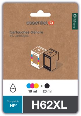 Cartouche d'encre ESSENTIELB H62 XL Noir + 3 couleurs