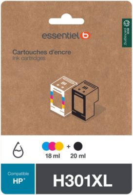 Cartouche d'encre ESSENTIELB H301 XL Noir + 3 couleurs