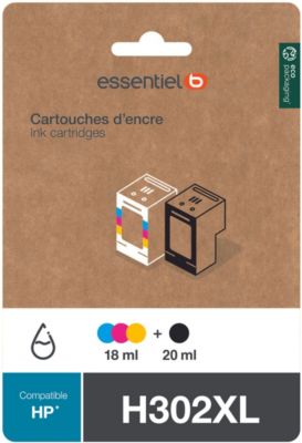 Cartouche d'encre ESSENTIELB H302 XL Noir + 3 couleurs