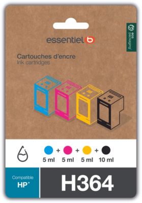 Cartouche d'encre ESSENTIELB H364 Noir + 3 couleurs