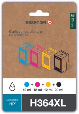 Cartouche d'encre ESSENTIELB H364 XL Noir + 3 couleurs