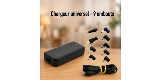 Chargeur ordinateur portable ESSENTIELB PC 90W universel + 7 embouts