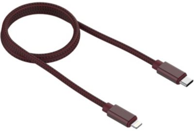 Câble Lightning ADEQWAT Lghtn vers USBC 2m Dark Red certif Apple