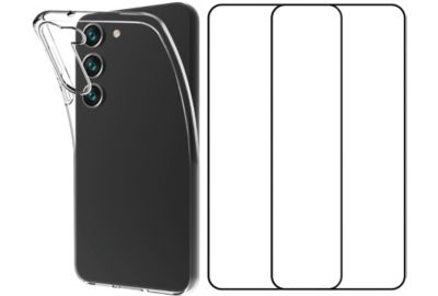 Pack ESSENTIELB Samsung S23 Coque souple+verre trempe X2
