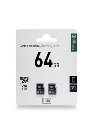 KOOTON Lot de 2 cartes Micro SD 64 Go Micro SDXC UHS-I haute