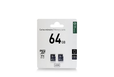 Carte Micro SD LISTO pack 2x 64Go Micro SD