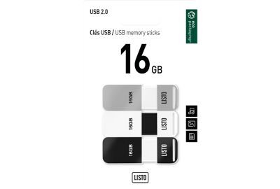 Clé USB LISTO Tripack x 3 16Go