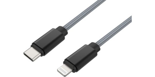 Câble Lightning ADEQWAT vers USB-C 2m gris certifié Apple