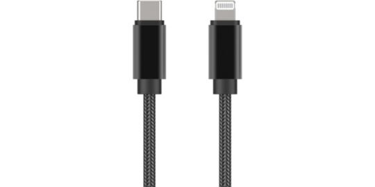 Câble Lightning ADEQWAT vers USB-C 2m noir certifié Apple
