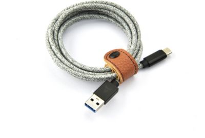 Câble USB C ADEQWAT vers USB gris 2m tressé