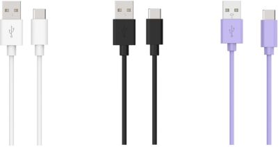 Câble USB C ESSENTIELB pack de 3 cables 1M blanc/noir/mauve