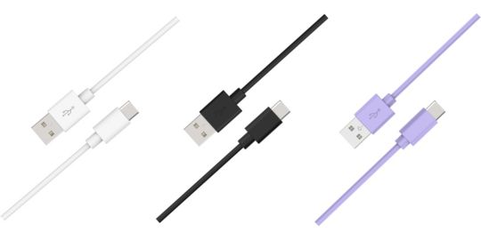 Câble USB C ESSENTIELB pack de 3 cables 1M blanc/noir/mauve