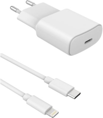 Chargeur secteur ESSENTIELB 20W + cable USB C Lightning 1M
