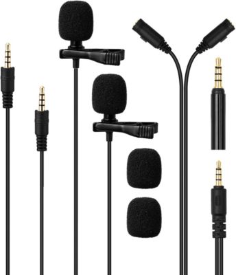 Microphone Tnb INFLUENCE - Pack de 2 microphones cravate port jack - noir -  INLAPMICDB
