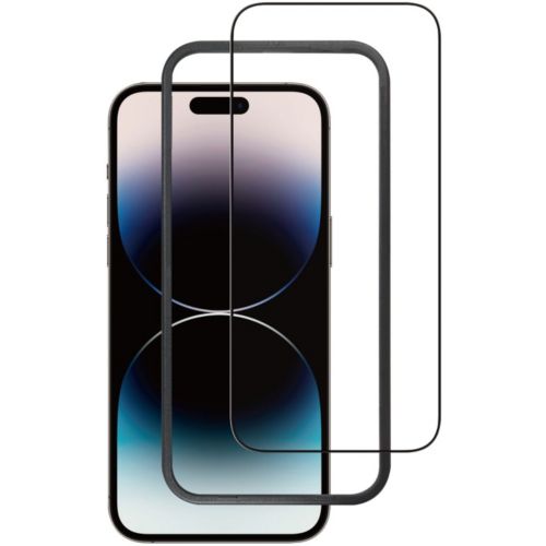 Protection d'écran en verre trempé (100% de surface couverte) pour Apple iPhone  15 Pro Max, Noir, Apple iPhone 15 Pro Max