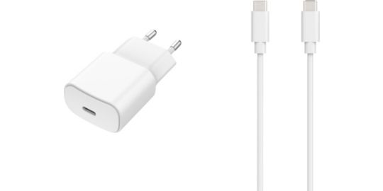 Chargeur secteur ESSENTIELB chargeur 20W + cable USB-C / USB-C blanc