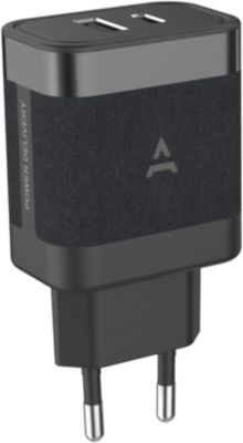 Chargeur secteur chargeur usb-a+usb-c 45w+cable usbc noir Adeqwat