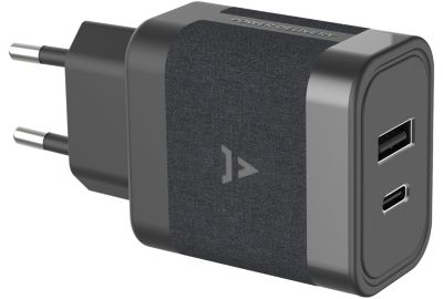 Chargeur secteur ADEQWAT chargeur 45W USB-A + USB-C noir