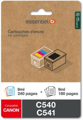 Cartouche D'Encre Essentielb C540/C541 Noir + 3 Couleurs