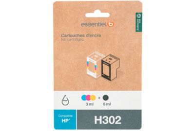 Cartouche d'encre ESSENTIELB H302 Noir + 3 couleurs