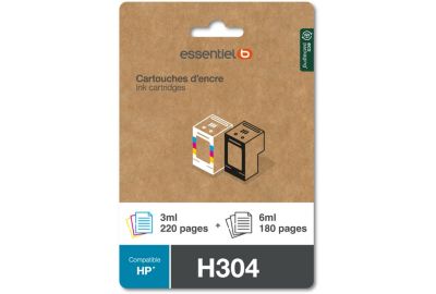 Cartouche d'encre ESSENTIELB H304 noir + 3 couleurs