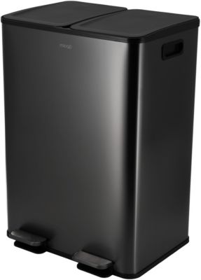 Poubelle tri sélectif MIOGO 60L inox noir