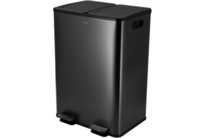 Poubelle tri sélectif MIOGO 60L inox noir
